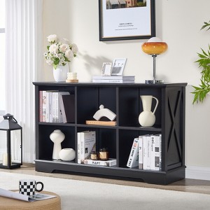 Farmhouse  Cube Bookshelf, Wood Display Cabinet Book Shelves for Bedroom,Living Room,Office - 1 of 4