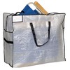 MightyStor Storage Tote Bag, Large, Extra-Durable PE Canvas with 4 Handles, Tear Resistant, Strong Zipper, White and Black - 3 of 3