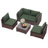 UPHA 5-Piece Rattan Patio Sofa Conversation Set with Cushions - 2 of 4