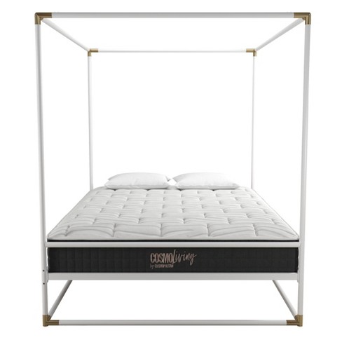 Dhp canopy metal bed frame twin fashion size white