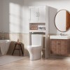 Over The Toilet Storage With Barn Doors & Adjustable Shelf, Space-Saving Above Toilet Storage Cabinet, 24.2'' W Wooden Bathroom Collect Cabinet - 3 of 4