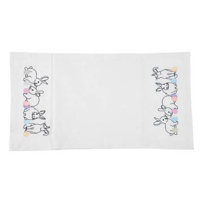 C&F Home 14" x 51" Bunny Eggs Cotton Embroidered Table Runner