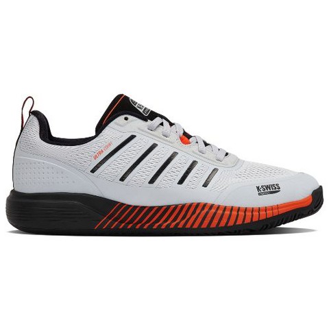 K-Swiss Men's Ultra Court Padel Shoe (Micro Chip/Black/Neon Lava). (8.5)