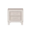 MOEPISY Mid Century Vintage Nightstand with Silver Glitter Strip Decor and Metal Legs, Beige - 3 of 4
