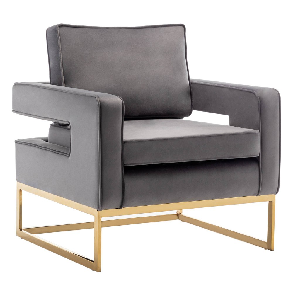 Photos - Sofa Breighton Home Take a Seat Carrie Velvet Accent Lounge Armchair with Gold