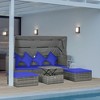 Outsunny 4 Piece Adjustable Canopy Outdoor Rattan Sofa Set, Wicker  Patio Furniture Set with Height Adjustable Coffee Table & Cushions - 3 of 4