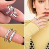 Dainty Silver Stacking Rings Set for Women | Layering Pack for Thumb & Knuckle | Trendy Mixed Size Ring Collection - 3 of 4