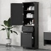 Tall Bathroom Storage Cabinet, Bathroom Cabinets  With 2 Drawers And Adjustable Shelf, Bathroom Cabinets With Anti-Toppling Device-Cuddlewood - 2 of 4