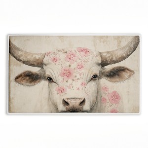 Stupell Industries Floral Kissed Cow Printed Plush Bath Mat And Bath Rug, Design By Heidi Kuntz, 18"X30" - 1 of 4