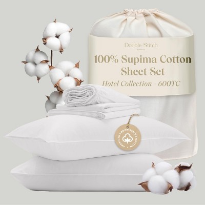 Double Stitch 100% American Supima Cotton Sheet Set