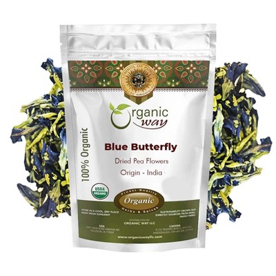 Organic Way Blue Butterfly Pea Flowers (2 Oz)