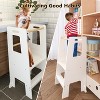 KWPZQEB Child Standing Tower Kids Kitchen Step Stool Toddler Wood Stepping Stool - Children's Montessori Stool with Adjustable Platform, White - 4 of 4