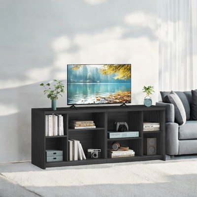 TV Stand For TVs Up To 75 Inches, Farmhouse Entertainment Center With Sliding Barn Doors, TV Console Table For Living Room