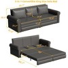 Kumasinova 3-in-1 Convertible Faux Leather Chesterfield Sofa, King Pull-Out  Sleeper Sofa Bed, Retro Couch with Rivet Trim & Rolled Arm, Steel Frame - 4 of 4