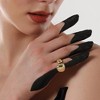 SOHI Women's Champayne Gold The Semi-Chunky Finger Ring - 3 of 4