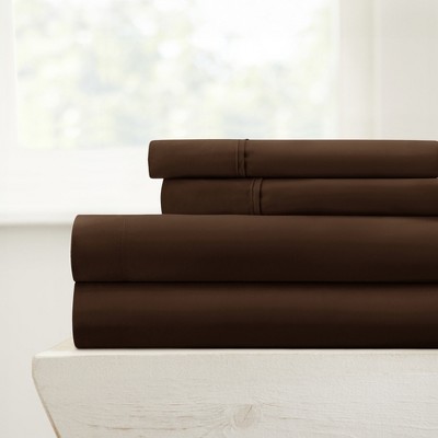 Chocolate Brown Queen Deep Pocket Microfiber Bed Sheet Set