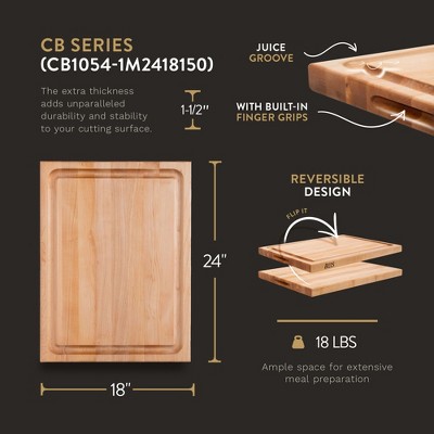 John Boos Large Maple Wood Cutting Board with Juice Groove