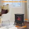 SUGIFT 18" Freestanding Electric Fireplace Heater Stove with Thermostat & Flame Effect - 4 of 4