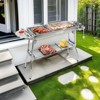 SEVOBAL Outdoor Grills, Griddles and Smokers Foldable Outdoor BBQ Set with Non Stick Pan, Accessories for Camping, Picnics, Silver, 30.3"*11.17"*7.5" - 4 of 4