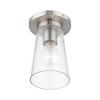 Livex Lighting Cityview 1 - Light Flush Mount in  Brushed Nickel - 3 of 4