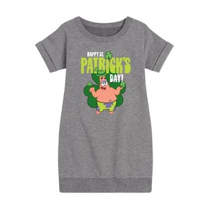 - SpongeBob Squarepants - Happy St. Patricks Day Graphic Short Sleeve Fleece Dress - 1 of 4