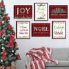 6Pcs Framed Buffalo Plaid Canvas Wall Art,creating a warm holiday atmosphere, 12x16 Vintage Religious Living Room - 4 of 4