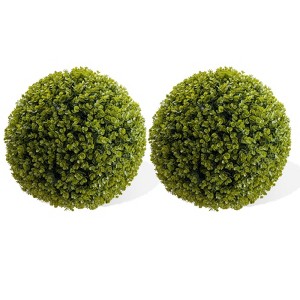 Jojoka 2PCS Artificial Topiary Balls with Chains, Faux Hanging Topiary Ball Plants for Indoor Outdoor Garden Wedding Decor - 1 of 4