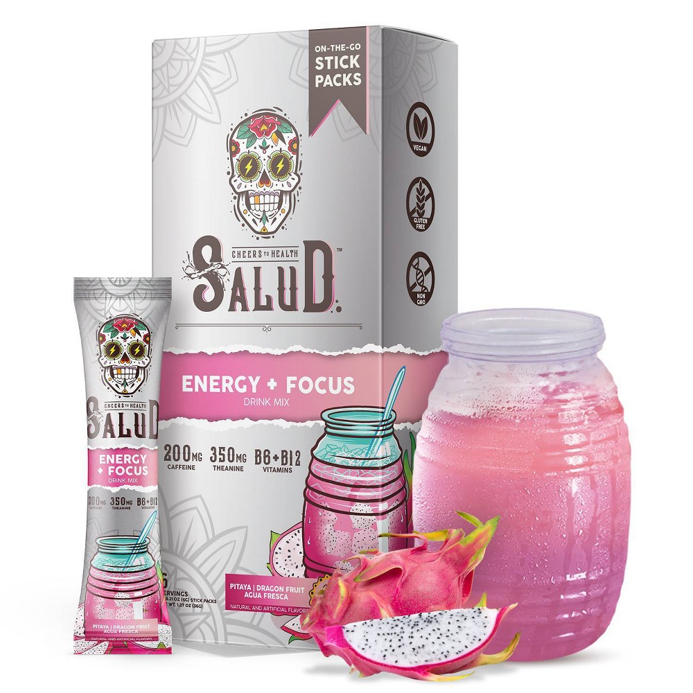 Salud Energy + Focus Dragon Fruit Electrolyte Drink Mix - 6pk/0.21oz Packet Sticks