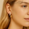 Two Tone Teardrop Earrings for Women Gold Stainless Steel Drop Studs Ginger Lyne Collection - 4 of 4