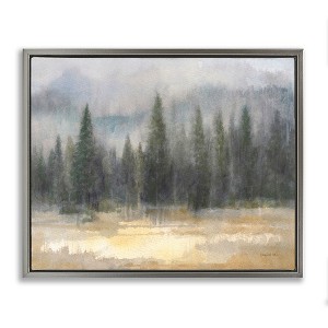 Stupell Industries Abstract Blurred Pine Tree Forest Landscape Floating Frame Canvas Art, Gray, 21" x 17" - 1 of 4
