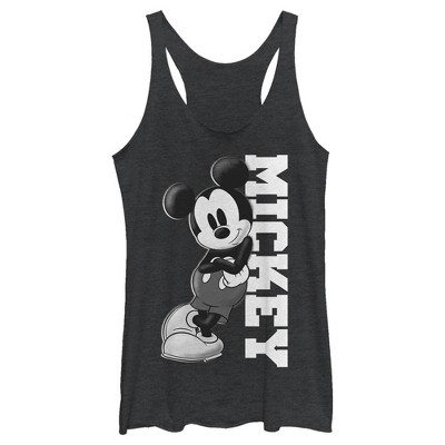 Women's Mickey & Friends Black and White Mickey Mouse Racerback Tank Top