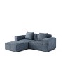 Whisen Modular Sofa Bed - Oversized, Convertible, Soft Corduroy Cloud Velvet Fabric, Two Person Combination - 3 of 4