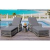 Okak 1PCS Outdoor Long Reclining Patio Chaise Lounge with Polyester Wicker Frame,Deck Lounge Pool Chair with Removable Cushions for Poolside,Beige - 2 of 4