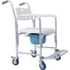 4 In 1 Bedside Commode Chair, Rolling Shower Chair With 4 Universal Wheels, Hook, Aluminum Alloy Frame, Portable Rolling Shower Chair for Elderly - image 2 of 4