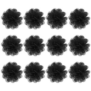 Unique Bargains Mesh Fabric Full Chiffon Flowers for DIY 12 Pcs - 1 of 4