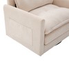 Lyngins Swivel Accent Chairs with Side Pockets and Pillow,Upholstered Swivel Reading Chairs,Chenille Sofa Chairs for Bedroom,Living Room - 4 of 4