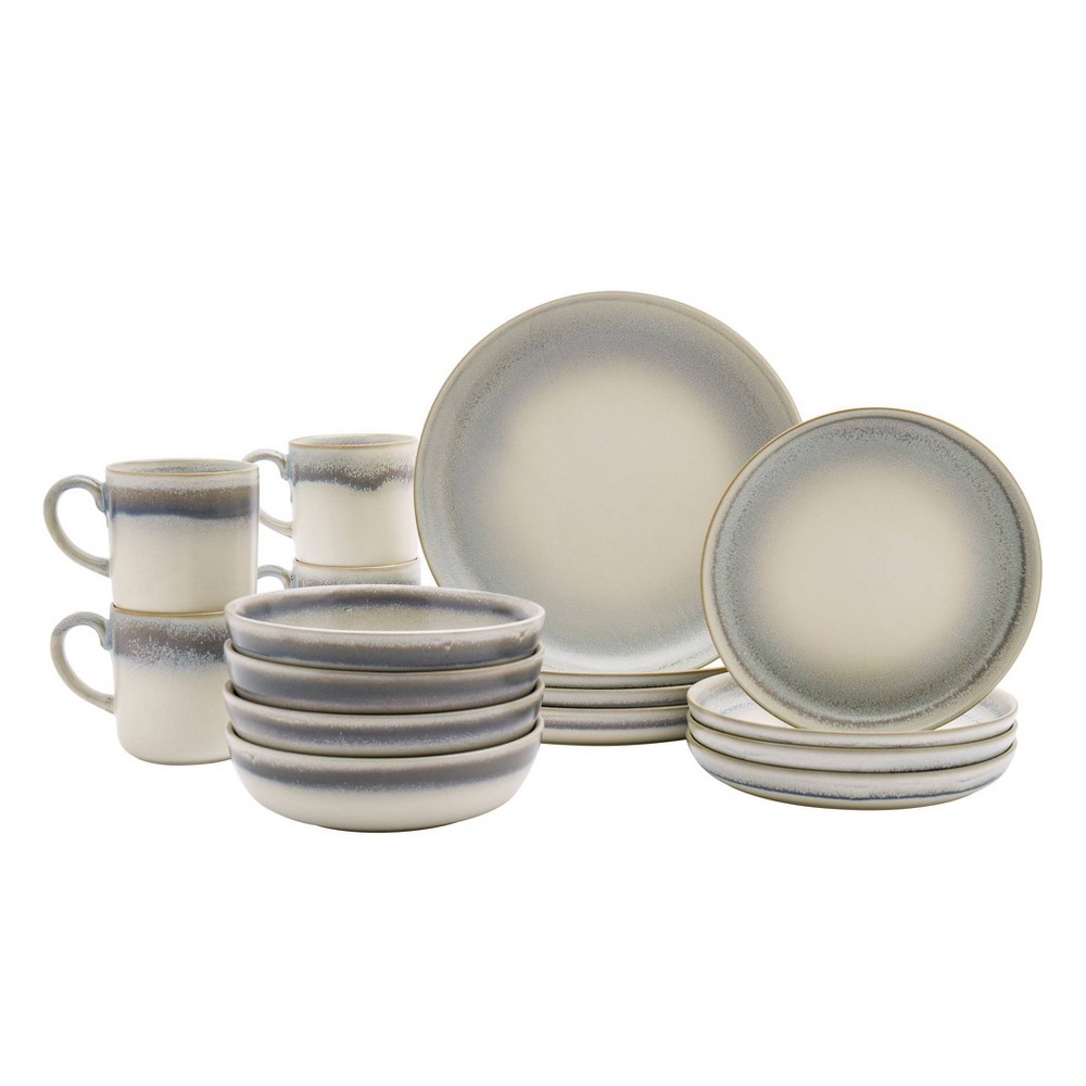 Photos - Other kitchen utensils 16pc Stoneware Embossed Hudson Dinnerware Set - Tabletops Gallery