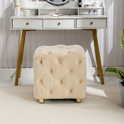 Modern Velvet Upholstered Ottoman Small Shoe Bench Best Entryway Bench Upholstered Vanity Seat  For Living Room, Bedroom-Cuddlewood