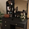 FUFU&GAGA Makeup Vanity Set with Mirror and Stool Drawer and Shelf - 4 of 4