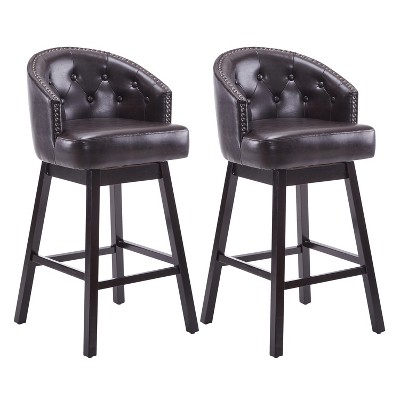 GDFStudio Combes Upholstered 33 Inch Swivel Barstools (Set of 2)