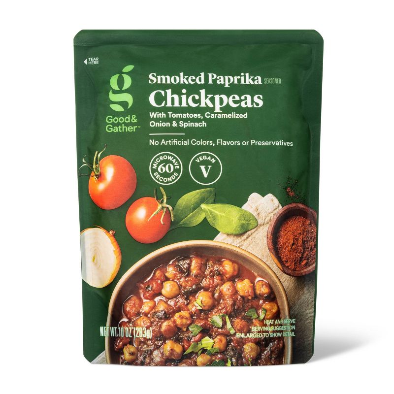 Smoked Paprika Chickpeas Microwavable Pouch - 10oz - Good &#38; Gather&#8482;, 1 of 4