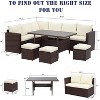 Sapphtopaz Patio Furniture Set Wicker Woven Sectional Outdoor Chairs with Cushion and Coffee Table Sofa Set for Outdoor, Terrace - 3 of 4
