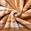 Walensee 50" x 60" Singe Layer Reversible Jacquard Chenille & Printed Faux Rabbit Fur Throw Blanket – One Layer with Two Plush - 3 of 4