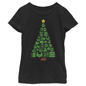 Mosaic Target Nintendo T-shirt Girl\'s : Christmas Tree