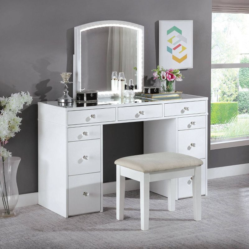 3pc Prudence Vanity Set with Stool White - HOMES: Inside + Out, 3 of 7