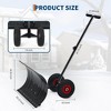 Snow Shovel with Wheels for Driveway, Heavy Duty Push Snow Plow Shovel with Large 29 in x 16.5 in Adjustable Handle, Angled Blade, Efficient Snow - 3 of 4