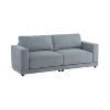 ORRD 81" Modern Square Arm Sofa, Soft Velvet Upholstery, Deep Cushions & Sturdy Legs, Gray, for Living Room or Bedroom - 3 of 4