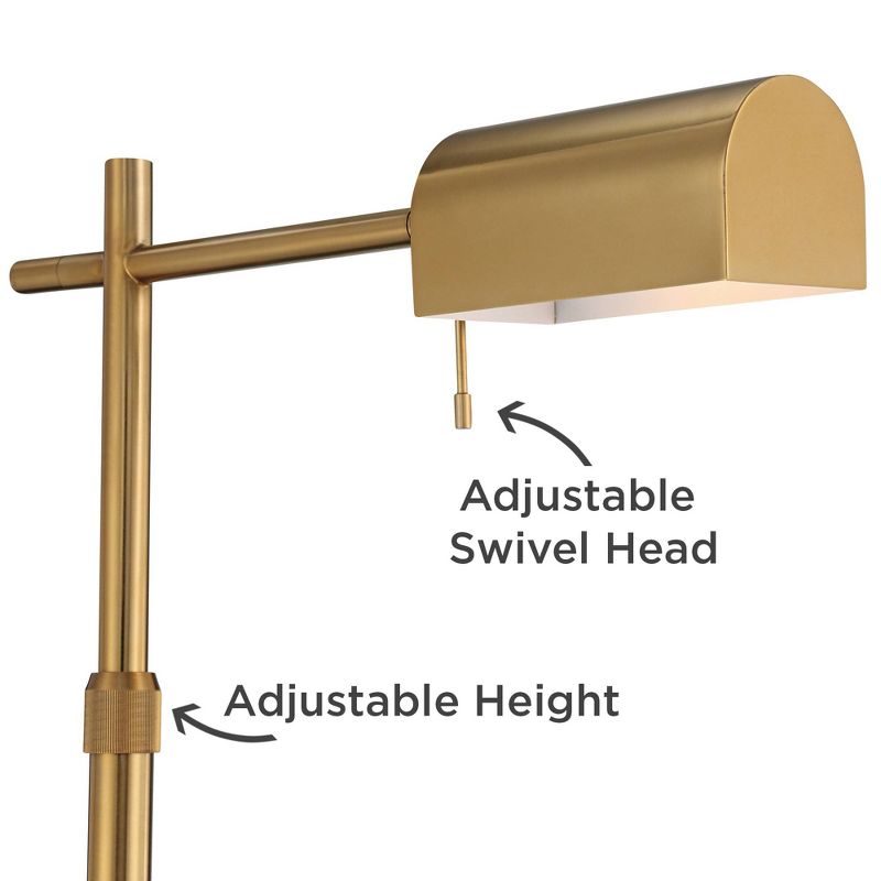 Possini Euro Design Traditional Pharmacy Floor Lamp 60" Tall Warm Gold Adjustable Swivel Head for Living Room Reading House Bedroom, 3 of 10
