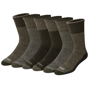 Dickies Men's 6pk Dri-Tech Crew Socks - Olive Green 6-12: Midweight Knit, Tagless, Machine Washable, Tumble Dry - 1 of 1