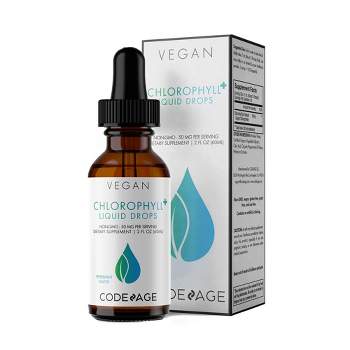 Codeage Chlorophyll Liquid Drops, Vegan Peppermint Oil - Herbal Cleanse Supplement - 60 ml